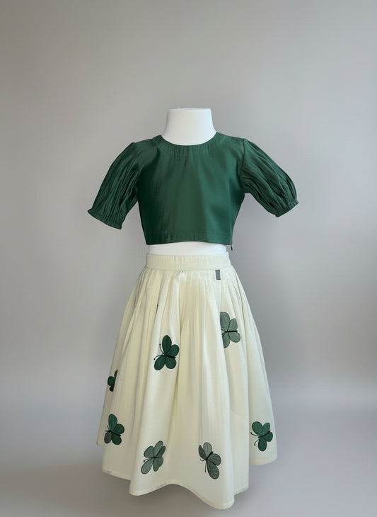Ivory Lehenga with Embroidered Butterflies