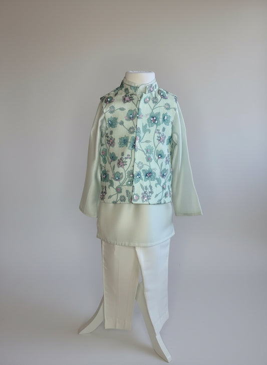 Kurta Set with Embroidered Waistcoat