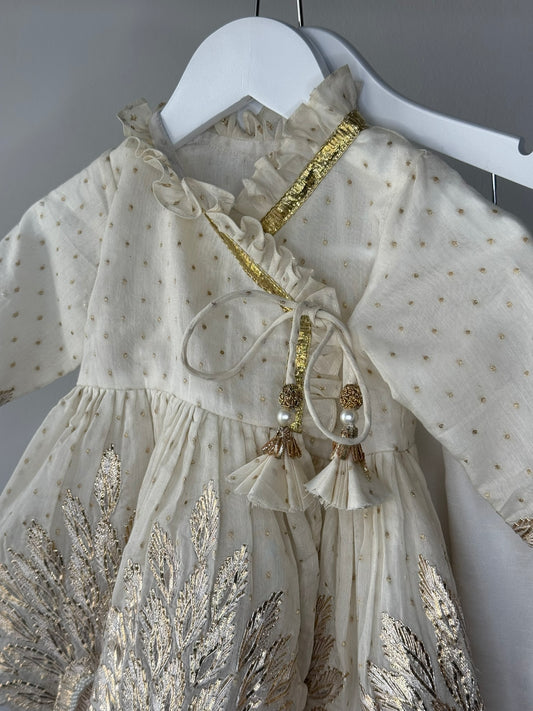 Ivory Angrakha Set with Embroidery