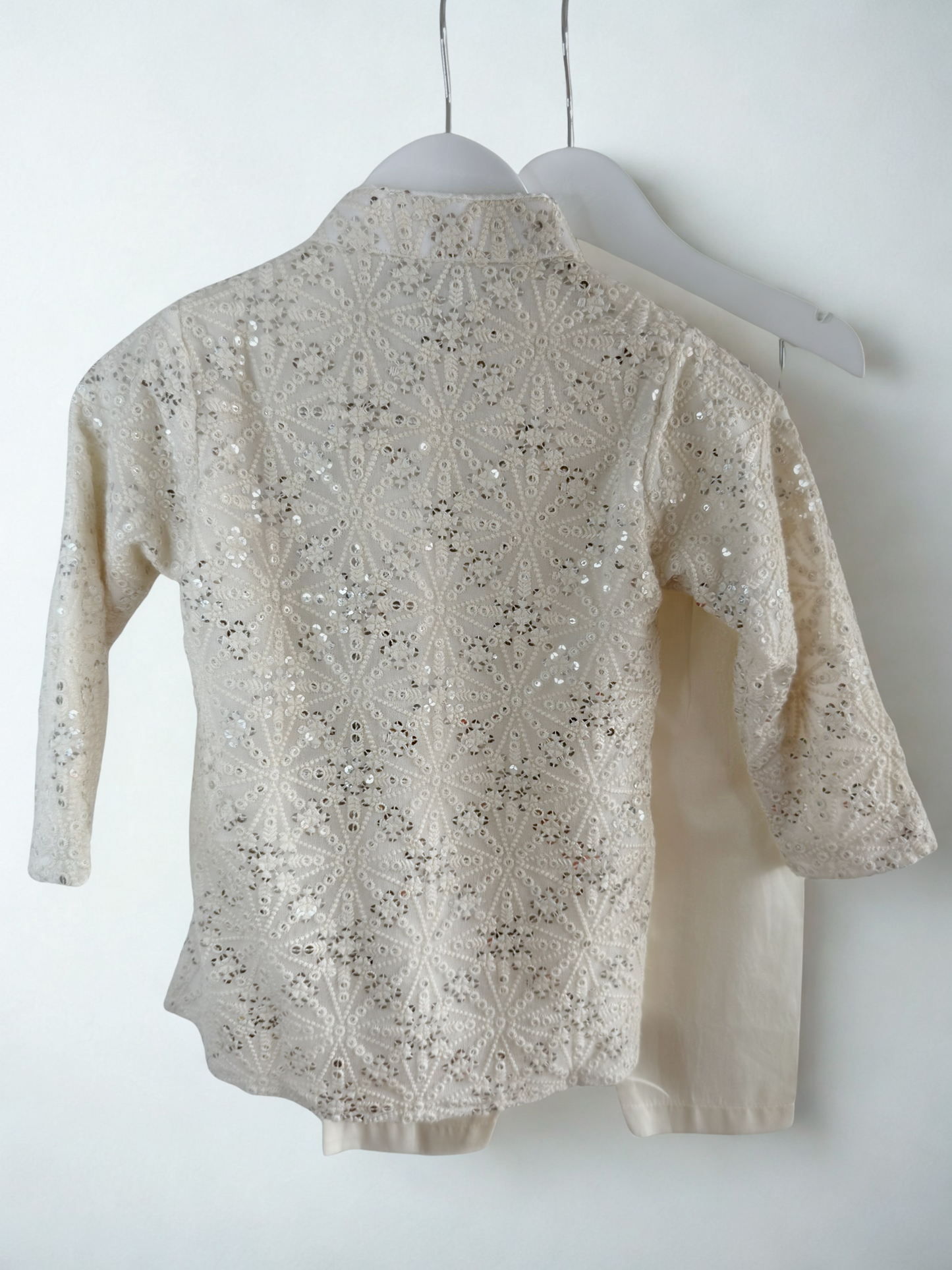 Off White Lakhnavi Kurta Set