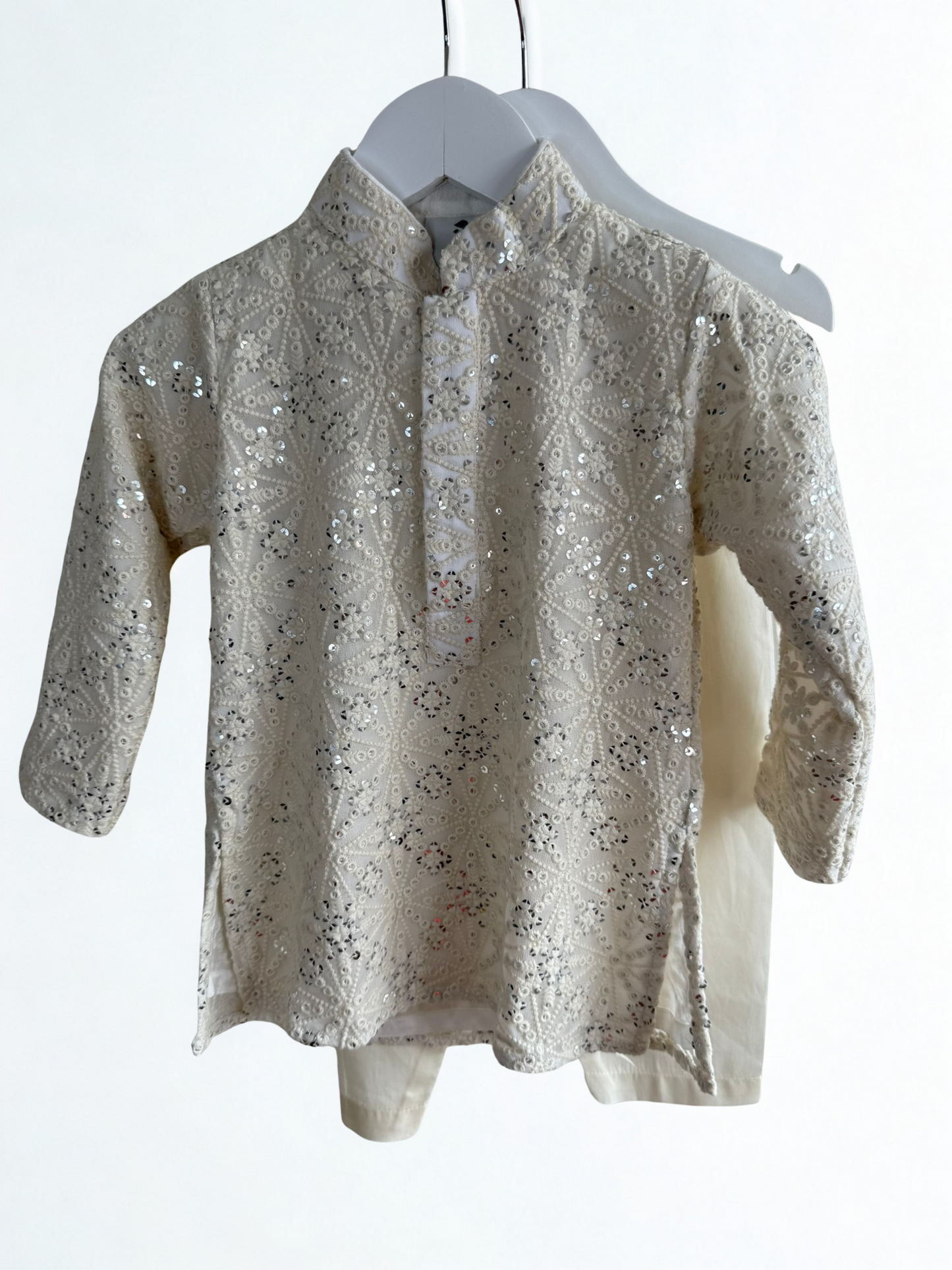 Off White Lakhnavi Kurta Set