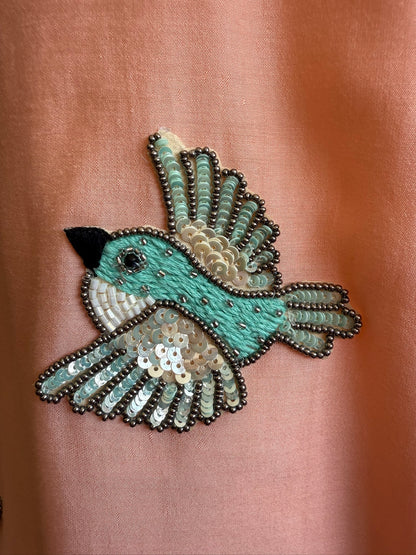 Peach Kurta with White Palazzo Trousers