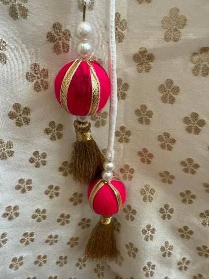 Ivory Lengha with Gota Embroidery