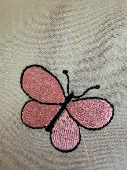 Ivory Lengha with Embroidered Butterflies