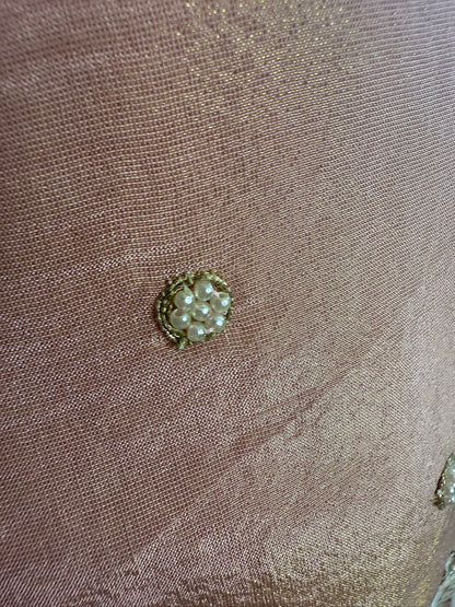 Pastel Pink Palazzo Set with Zari and Pearl Embroidery