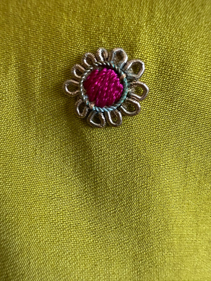 Olive Pleated Anarkali Set