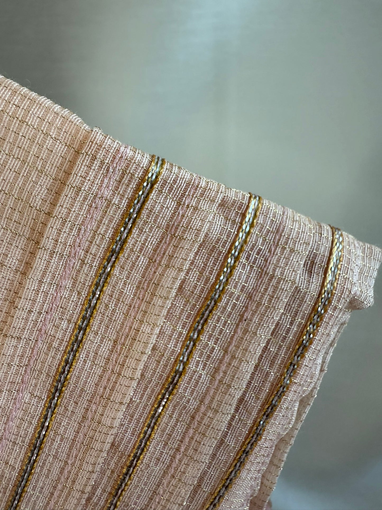 Pastel Pink Kurta Set with Beaded Embroidery