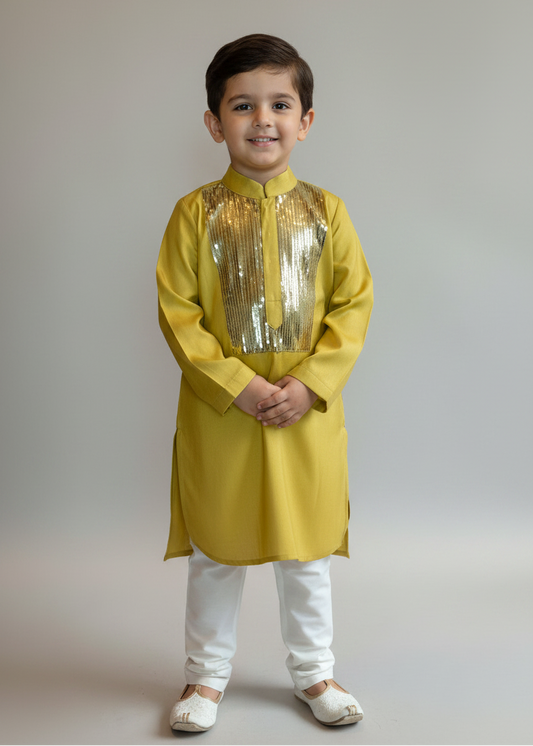 Mustard Kurta Set