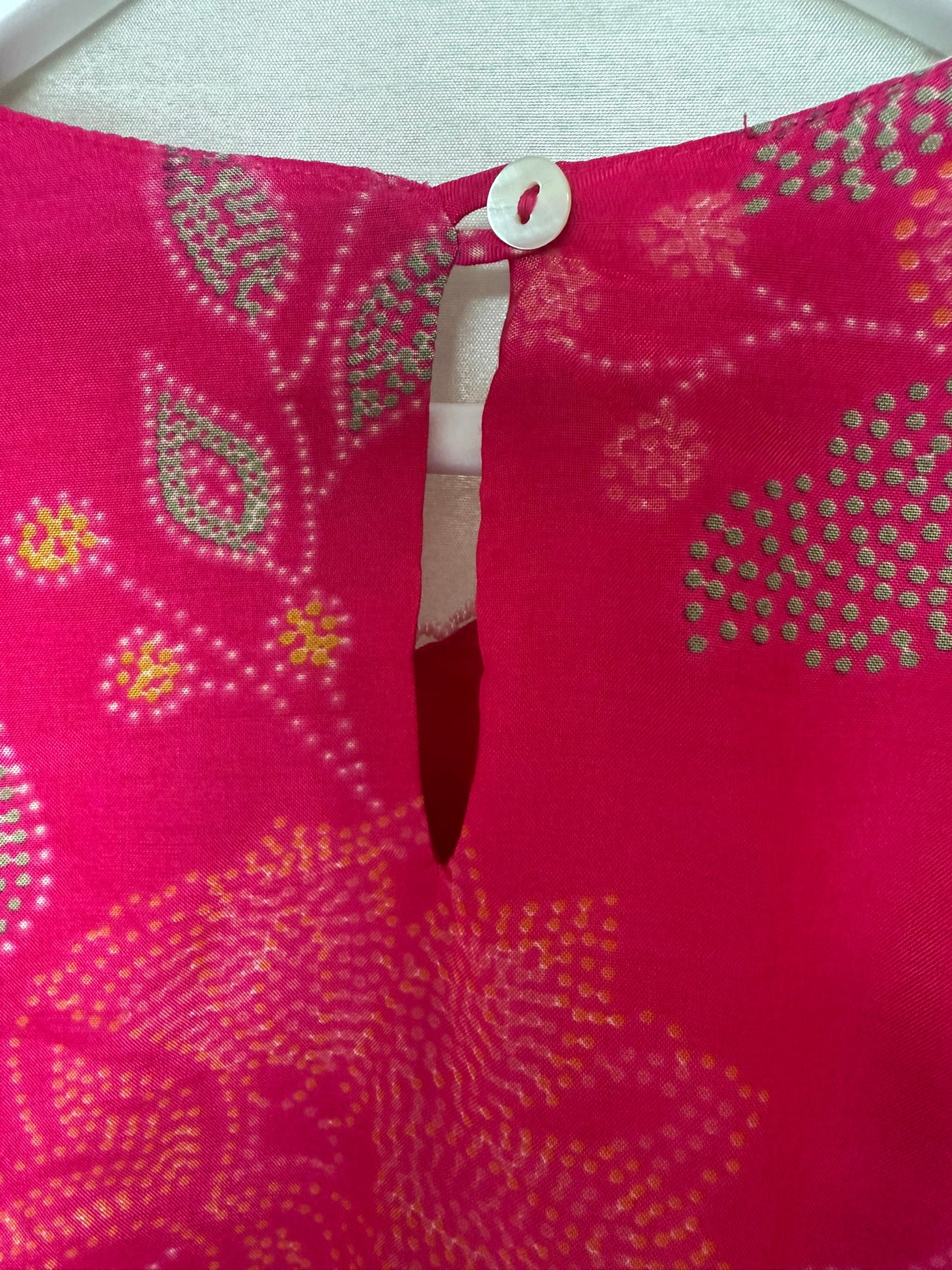 Hot Pink Floral Print Sharara with Gota Lace Detailing