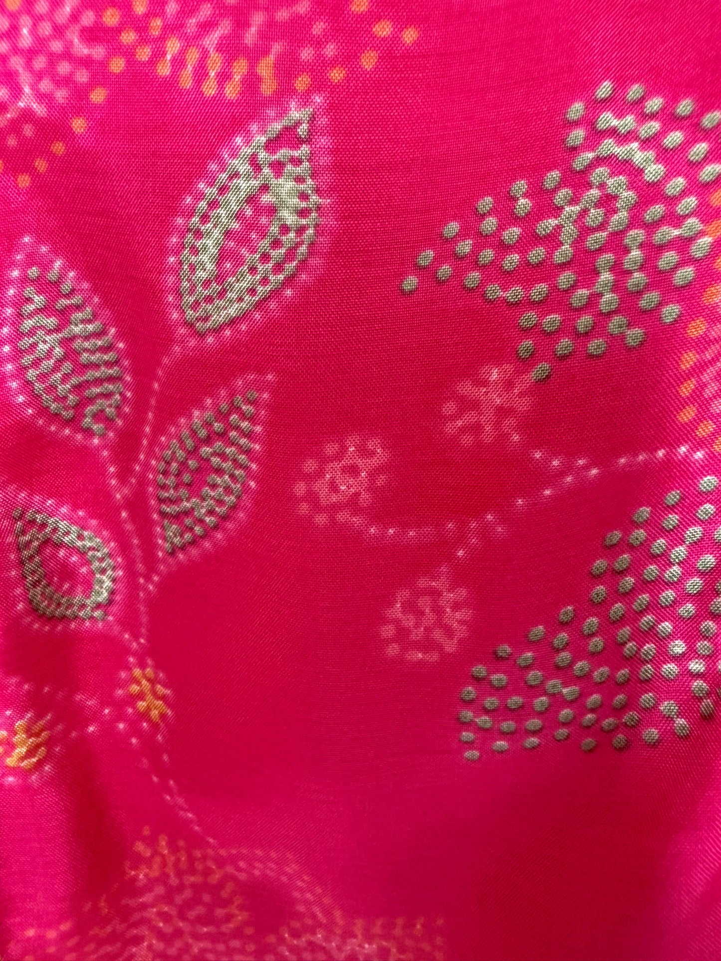 Hot Pink Floral Print Sharara with Gota Lace Detailing