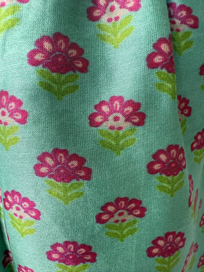 Mint Floral Print Peplum Set with Gota Lace Embroidery