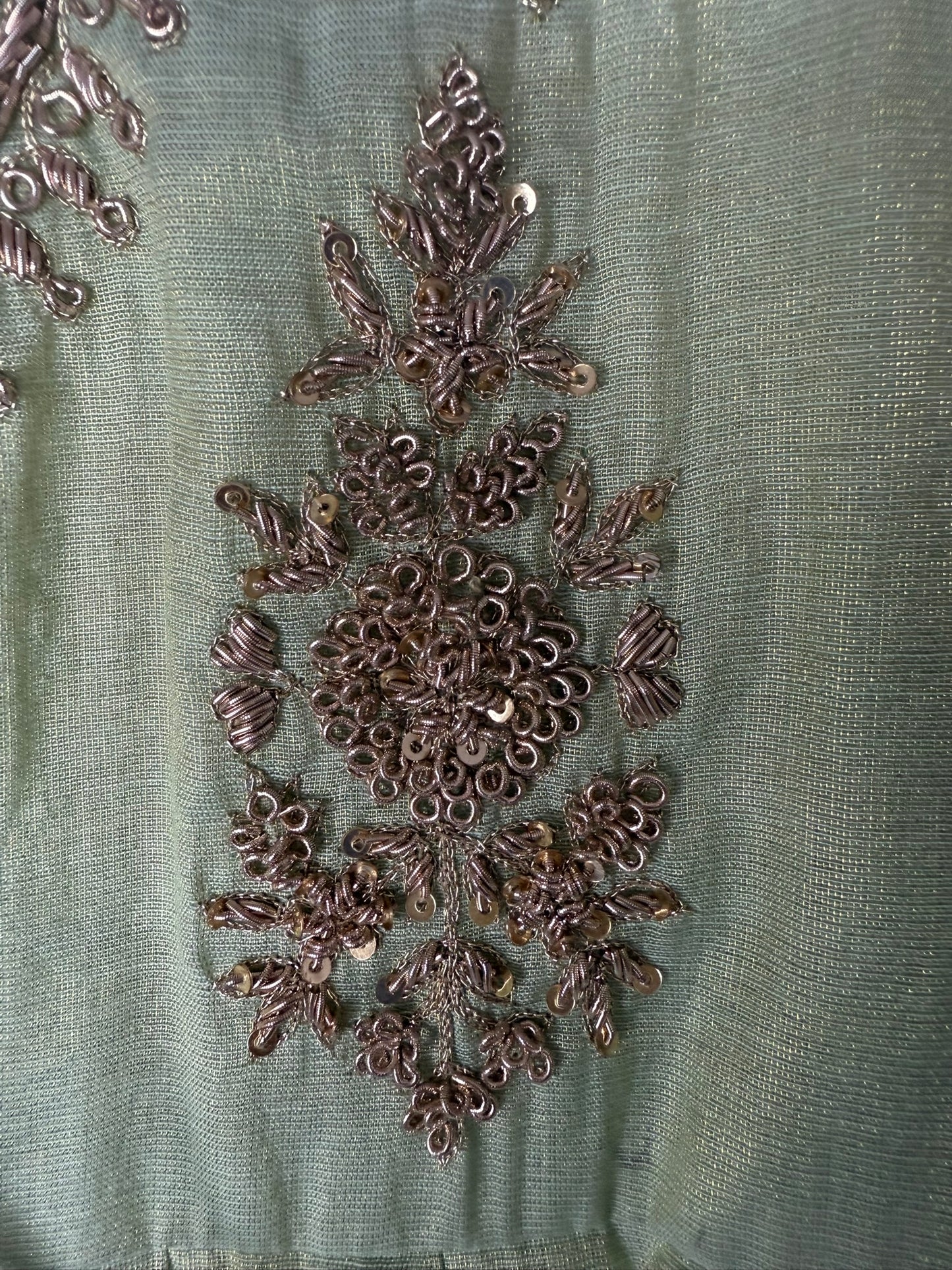 Pistachio Green Zari Embroidered Anarkali Set