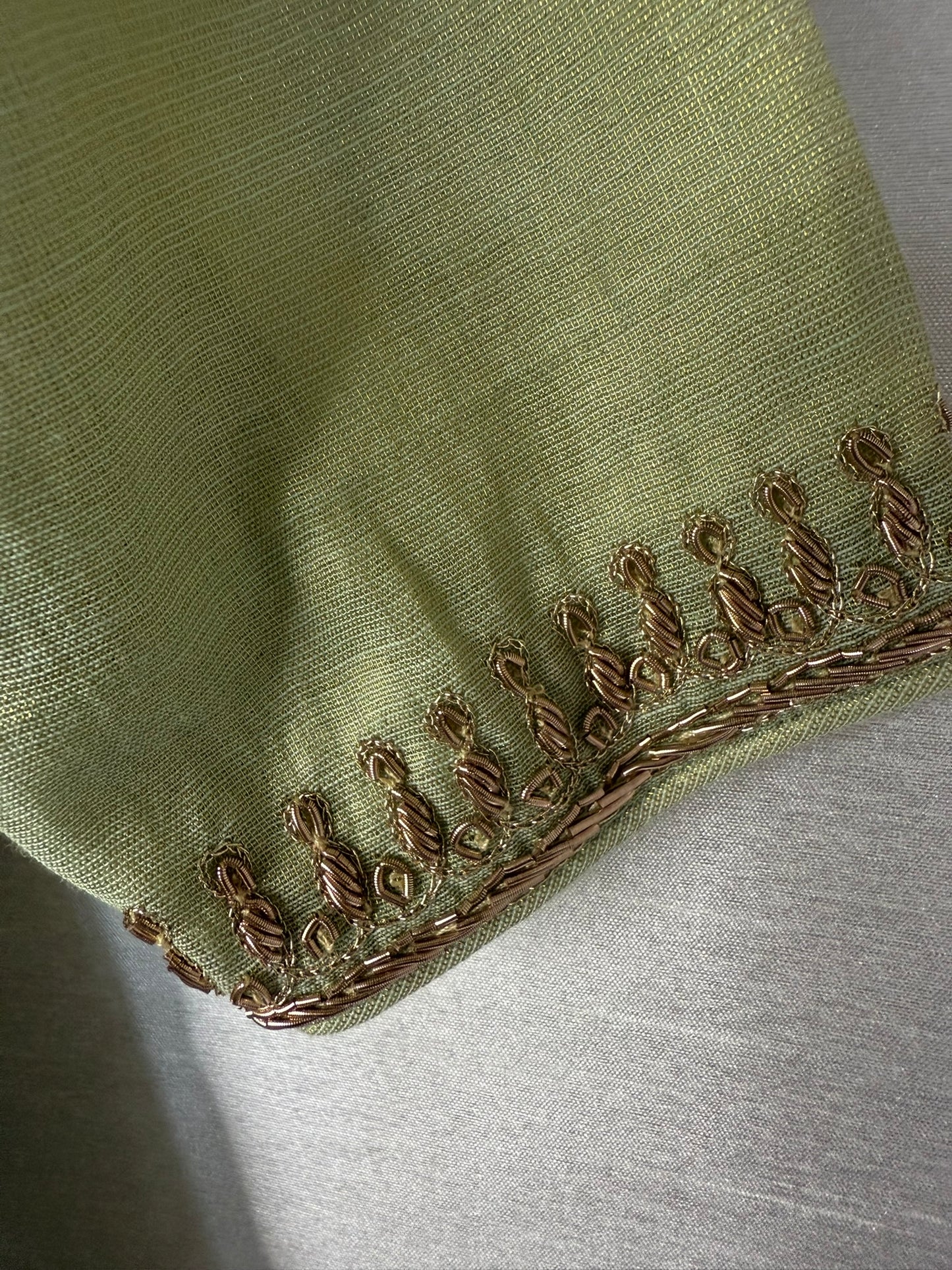 Pistachio Green Zari Embroidered Anarkali Set