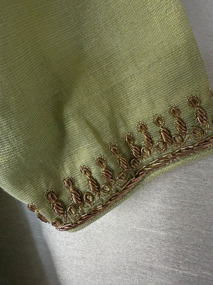 Pistachio Green Zari Embroidered Anarkali Set