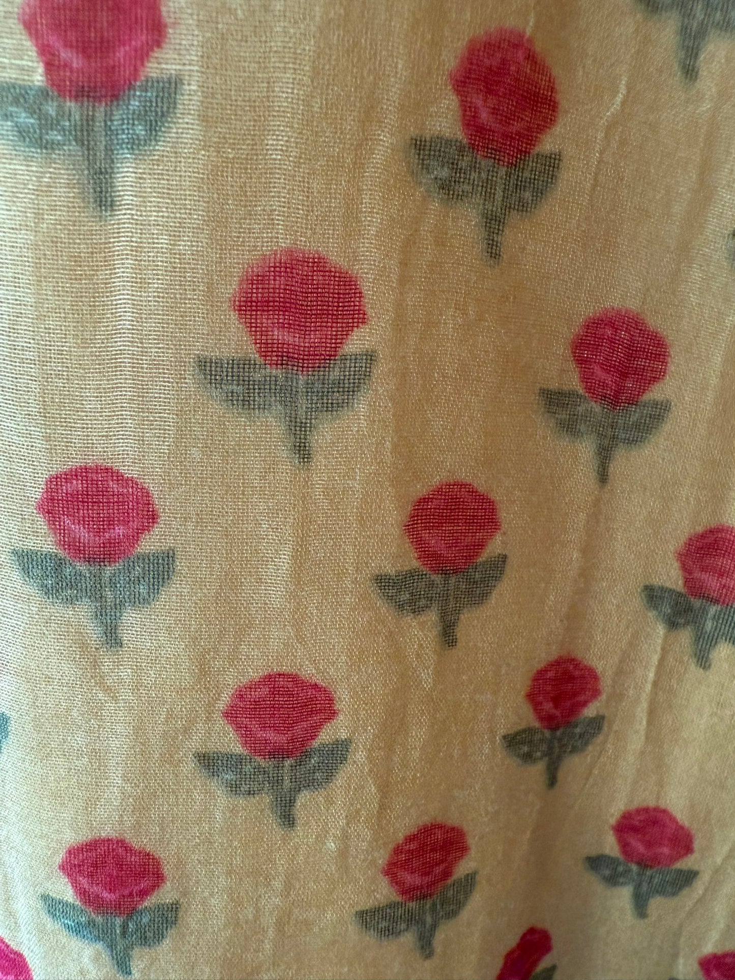 Mustard Floral Print Kurta Set