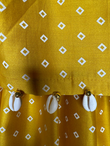Mustard Yellow Bandhani Print Lengha