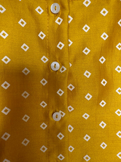 Mustard Yellow Bandhani Print Lengha