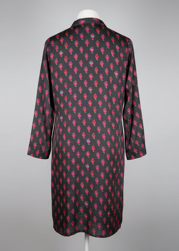 Black Floral Print Kurta Set