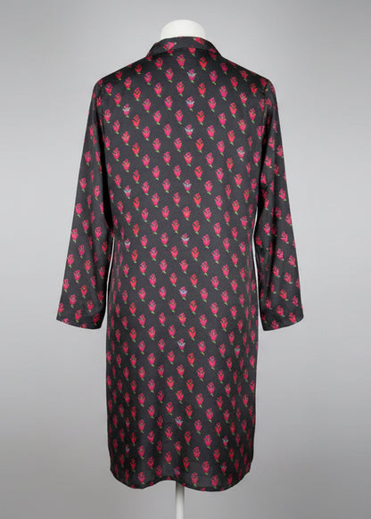 Black Floral Print Kurta Set