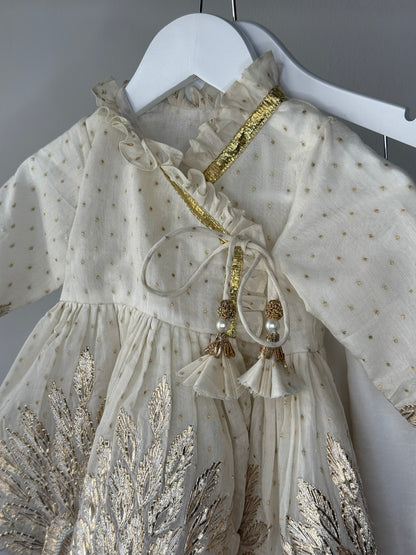 Ivory Angrakha Set with Embroidery
