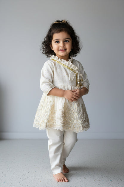 Ivory Angrakha Set with Embroidery