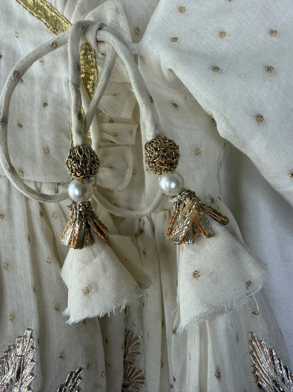 Ivory Angrakha Set with Embroidery