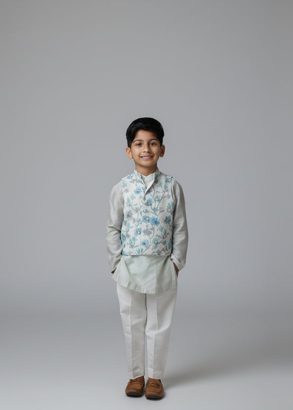 Kurta Set with Embroidered Waistcoat