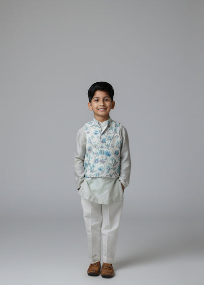 Kurta Set with Embroidered Waistcoat