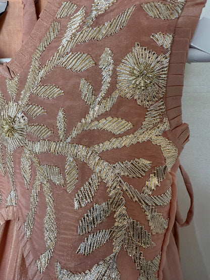 Dusty Pink Lengha with Floral Gota Embroidery