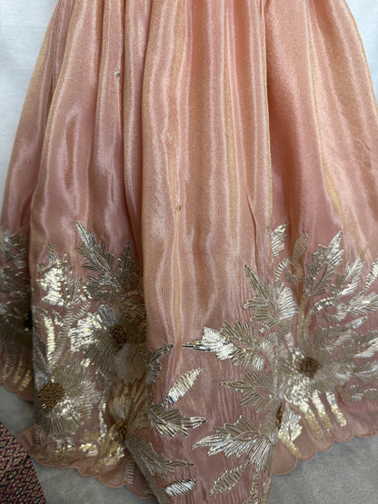 Dusty Pink Lengha with Gota Embroidery