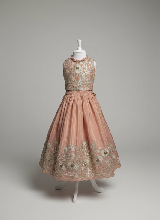 Dusty Pink Lehenga with Gota Embroidery