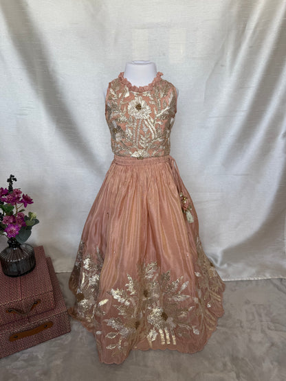 Dusty Pink Lengha with Gota Embroidery